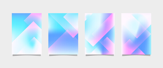 gradient background vector. Cute and minimalist style poster with colorful, geometric shapes, stars and fluid colors. Modern wallpaper design for social media, posters, banners, flyers.