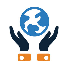 globe, hand, world, net, globe on hand icon