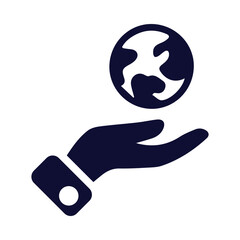globe, hand, world, net, globe on hand icon