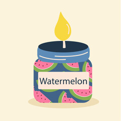 Relax Burning Candle with Watermelon 