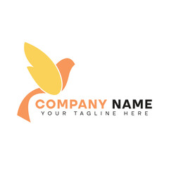 Bird logo, sparrow symbol, vector illustration