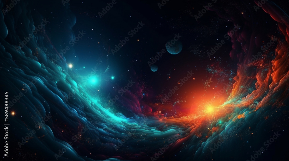 Sticker abstract space universe concept wallpaper background generative ai