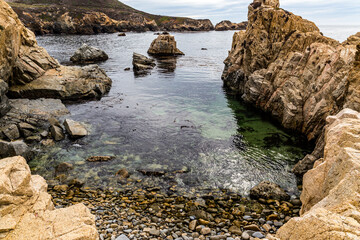 rocky coast of the sea