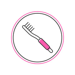 Filled outline Toothbrush icon isolated on white background. Vector
