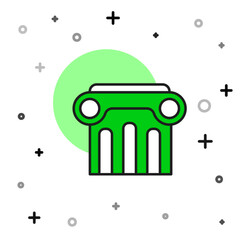 Filled outline Law pillar icon isolated on white background. Vector