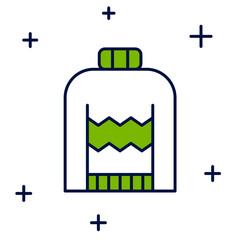 Filled outline Christmas sweater with norwegian ornaments and holidays decorations icon isolated on white background. Knitted winter jumper. Vector