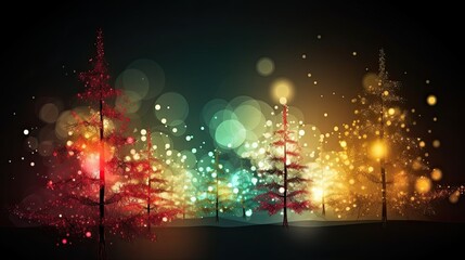 Fototapeta na wymiar Christmas tree decoration indoor wallpaper. Colourful ornaments and lights. Generative AI