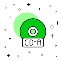 Filled outline CD or DVD disk icon isolated on white background. Compact disc sign. Vector