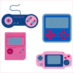 set of retro video game toys 