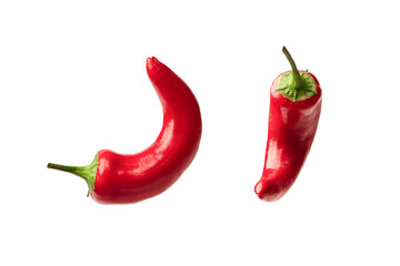 Red hot chili pepper isolated on a white background.