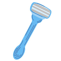 Razor for hair. Self-care, skin care and health. Hygiene and beauty everyday procedure. Razor icon. Cartoon illustration with safe hair shaving blade