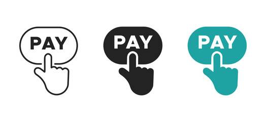 Pay button vector icons 
