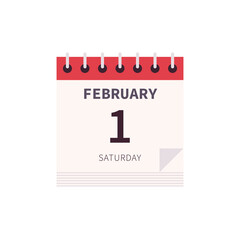 Schedule icon and calendar symbol with curl page flat illustration.	
