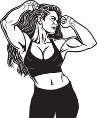 Fitness woman, Fitness club and gym design. Silhouette of a sports woman, Vector illustration, SVG