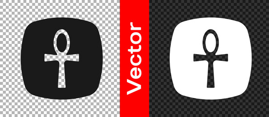 Black Cross ankh icon isolated on transparent background. Egyptian word for life or symbol of immortality. Vector