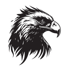 Vector image of a eagle head on a white background. Silhouette svg illustration.