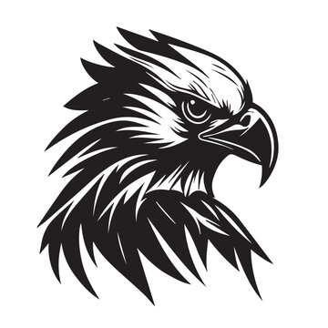 Vector image of a eagle head on a white background. Silhouette svg illustration.