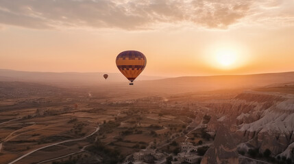 Obraz premium Air ballon background. Illustration AI Generative.