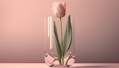 Tulip flowers background. Illustration Generative AI