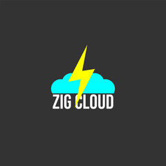 Fototapeta na wymiar Cloud and lightning logo