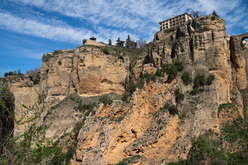 Fototapeta na wymiar Panoramic view of the old city of Ronda, one of the popular tourist destination in the province of Malaga, Andalusia, Spain