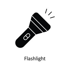 Flashlight  Vector  Solid Icons. Simple stock illustration stock