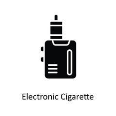 Electronic Cigarette Vector  Solid Icons. Simple stock illustration stock