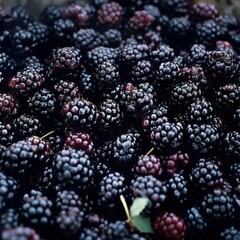 Close-up of Fresh Blackberries in Soft Natural Light