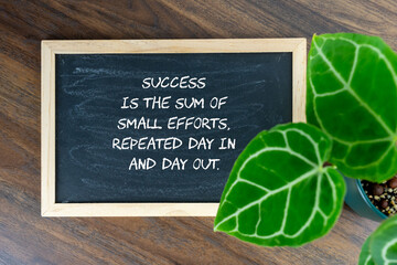Inspirational quotes text Success is the sum of small efforts, repeated day in and day out written...