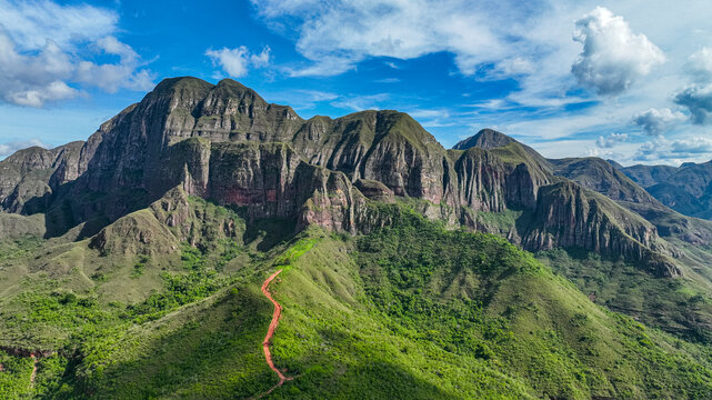 Aerial of the mountains around Samaipata, Santa Cruz department, Bolivia