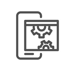Mobile apps and technology icon outline and linear symbol.	
