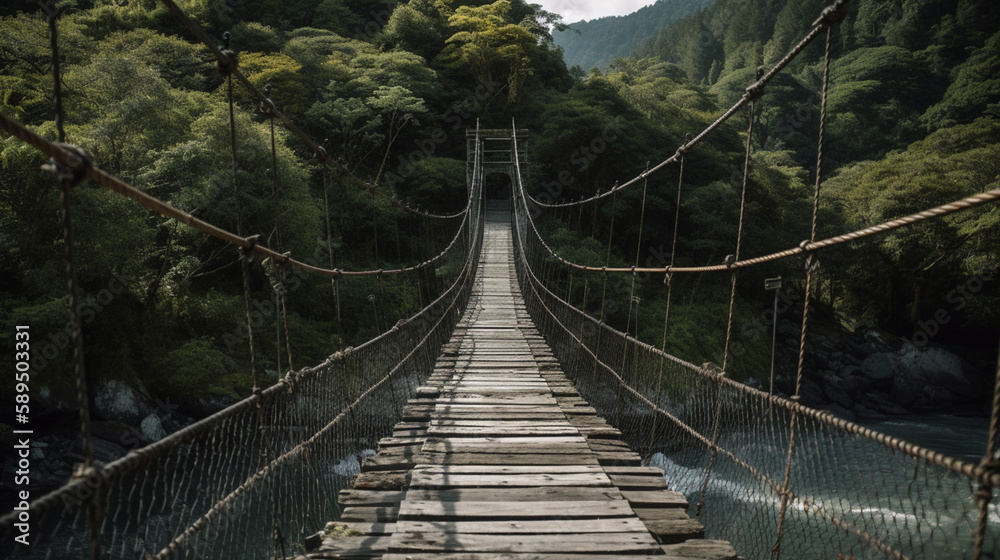 Poster suspension bridge generative ai