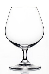 Empty glass in white background