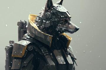 A wolf character illustration. Generative AI