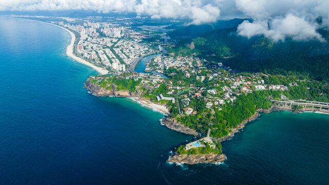 Aerial of Joa, Barra de Tijuca, Rio de Janeiro, Brazil