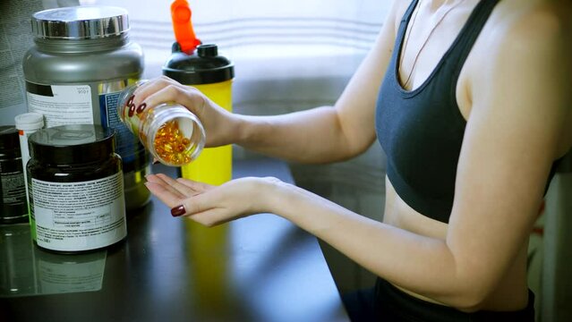 Sports nutrition , Omega-3, Vitamin D pills, Glutamine, BCAA