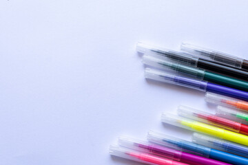 Fototapeta premium Coloring tool markers white background