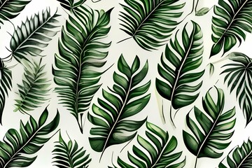 Creative seamless pattern with tropical petals.hand drawing texture - generative ai