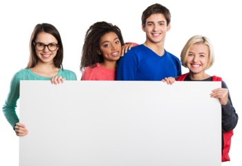 Group of students  isolated over a white background
