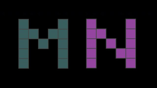 M,N Pixel Animation Letters, Alpha Channel