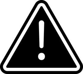 Warning triangle icon. Black caution warn in png. Warning sign with exclamation mark. Alert warn in triangle. Road sign alert. - obrazy, fototapety, plakaty