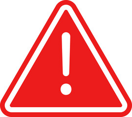 Warning triangle icon. Red caution warn in png. Warning sign with exclamation mark. Alert warn in triangle. Road sign alert.