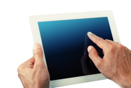 Finger Pointing on Digital Tablet.