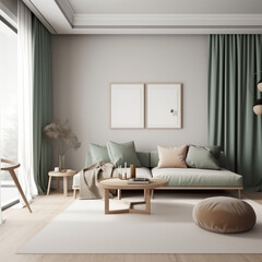 Living room aesthetic realestate mockup Generative AI