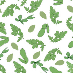 Green leaves seamless pattern 