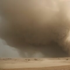 dust sand storm on desert, generative art by A.I.
