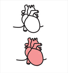 Set of human organ one line continuous drawing