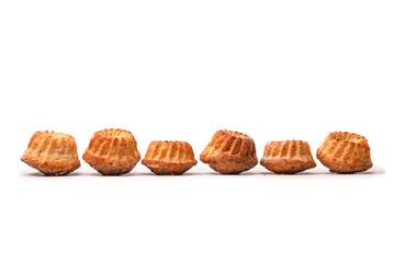 Cake made of cottage cheese isolated on a white background.