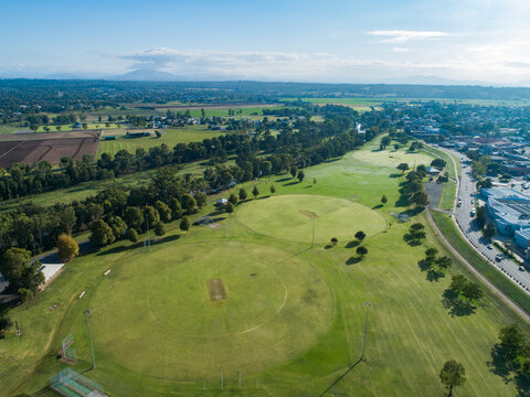 recreational area sports field park beside footpath and Ryan avenue in Singleton