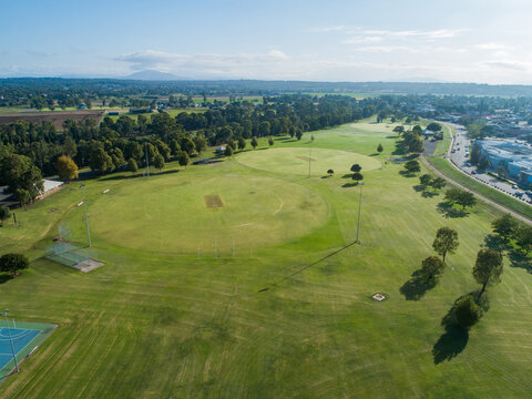 recreational area sports field park beside footpath and Ryan avenue in Singleton